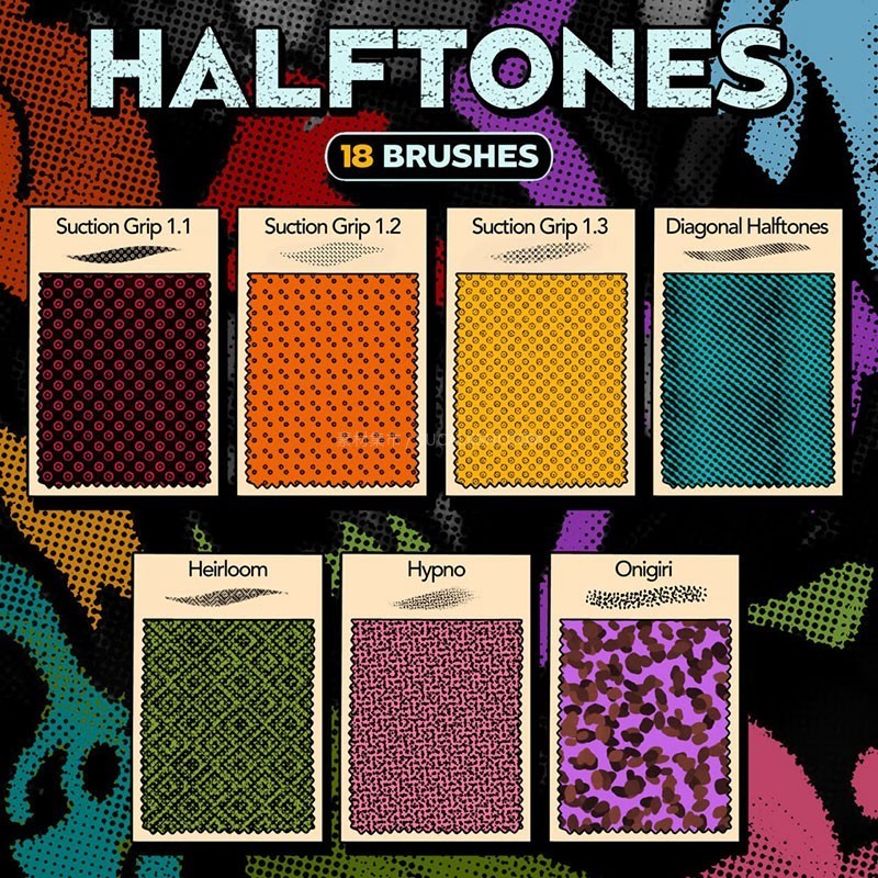 50+Procreate波普艺术画风纹理笔刷